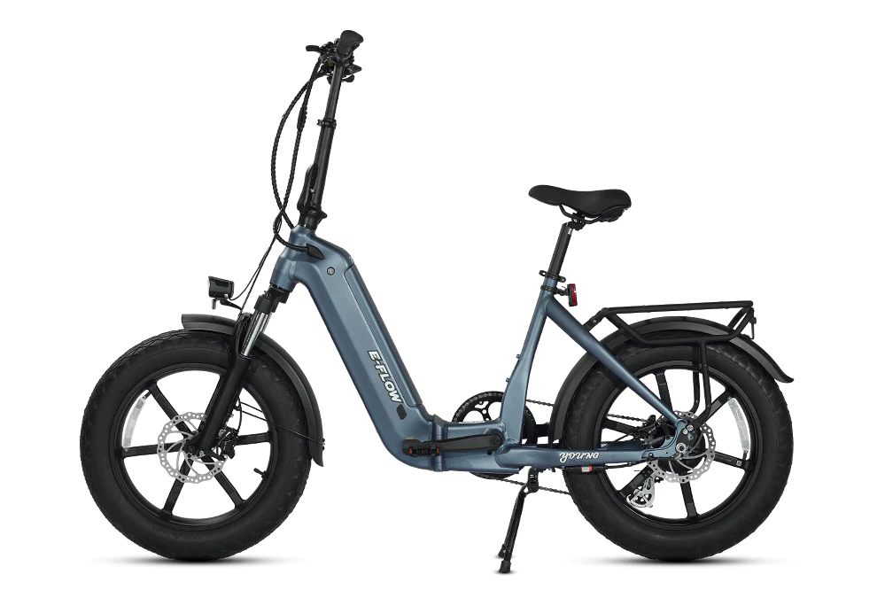 E-Flow Folding Fat Tire E-Bike (Denim Blue)
