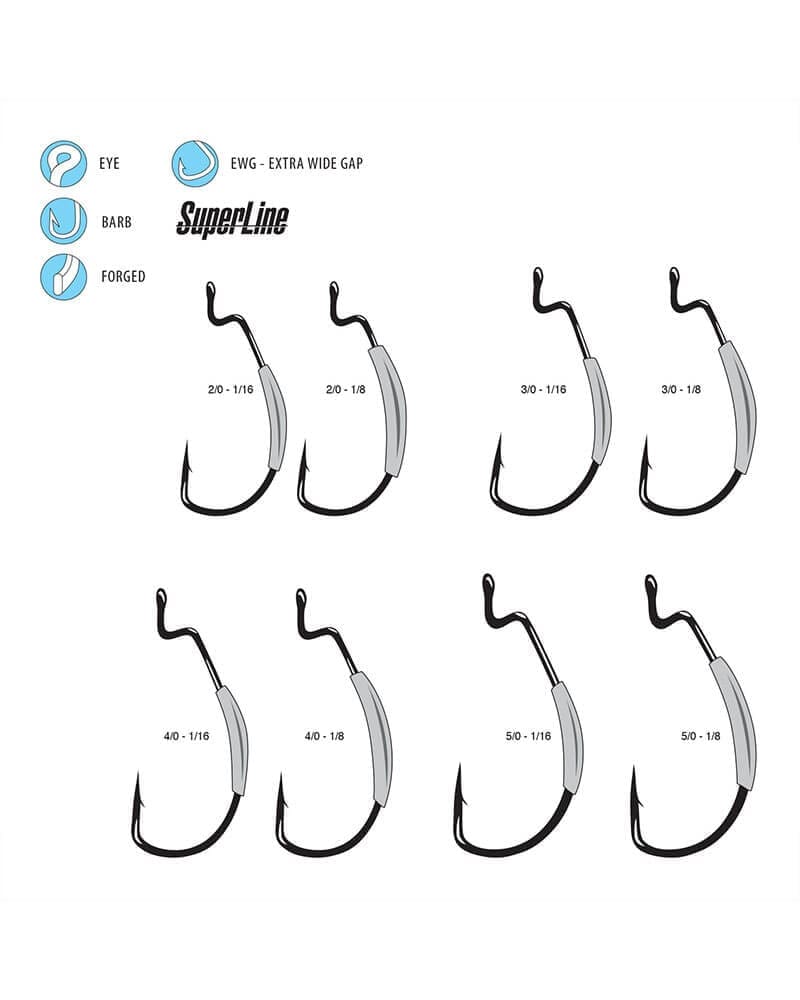 Gamakatsu 74414 Worm Superline Extra Wide Gap (EWG)