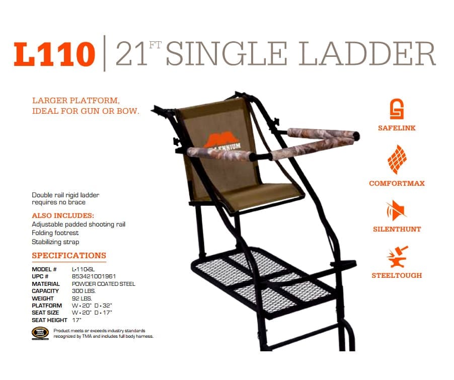 Millennium Tree stands L-110-SL 21' Ladder Stand