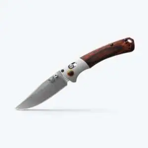 Mini Crooked River Clip-Point Knife - Gray Aluminum & Wood Handle