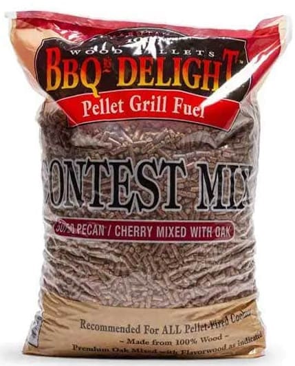 Delano 92755 BBQs Delight Contest Mix Pellets  20 Lbs Cherry/Pecan Combo