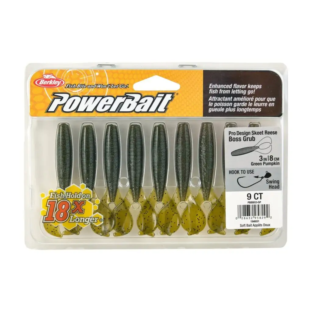 BerkleyPowerBait The Boss Grub/Blister/Black Blue Fleck