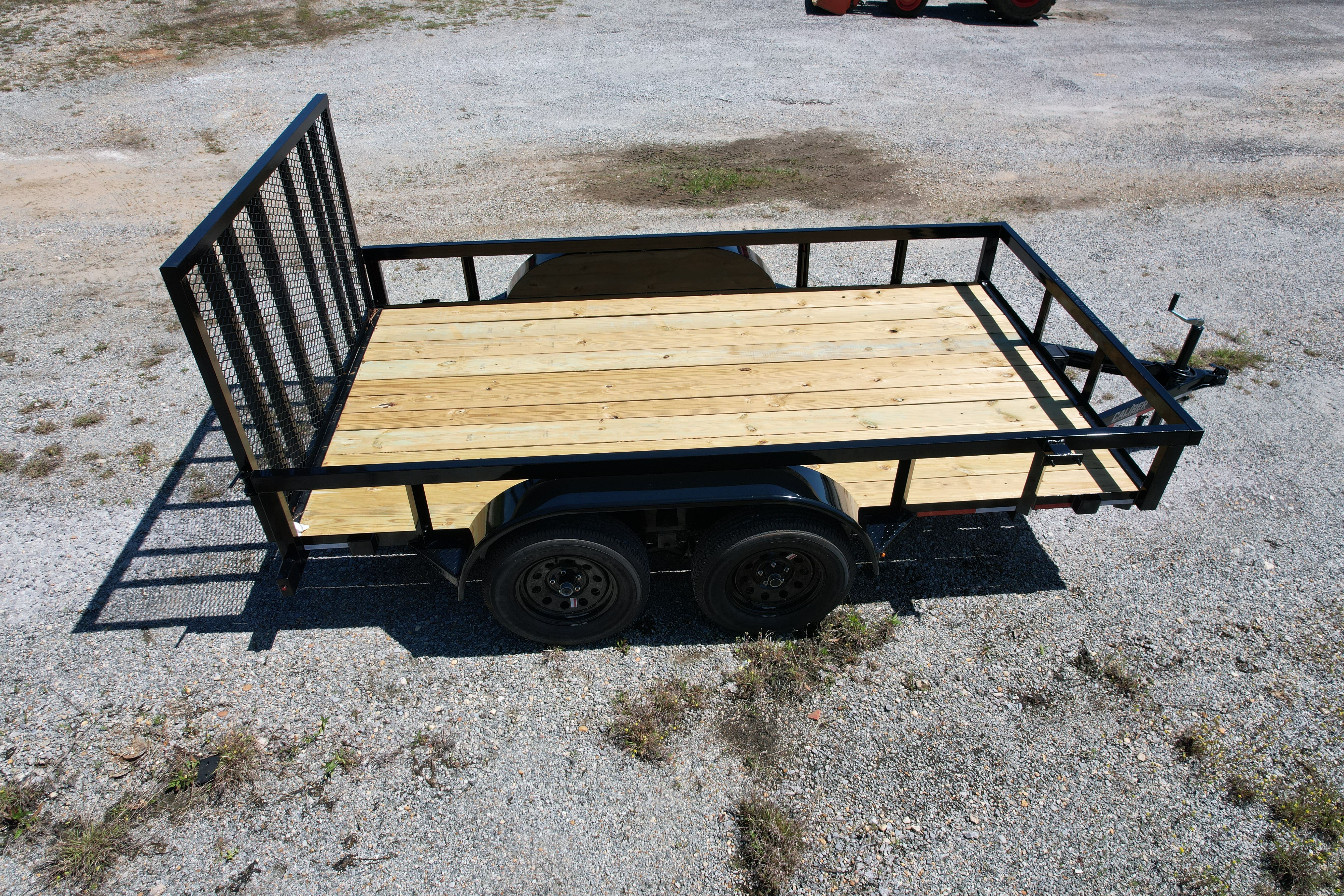 Caliber 6x12 Heavy Duty Tandem Axle Tube Top Utility Trailer with 2' Mesh Sides