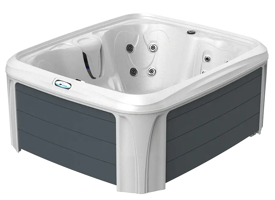 DreamMaker 2000S hot tub in the White and Grey Syncrylic finish