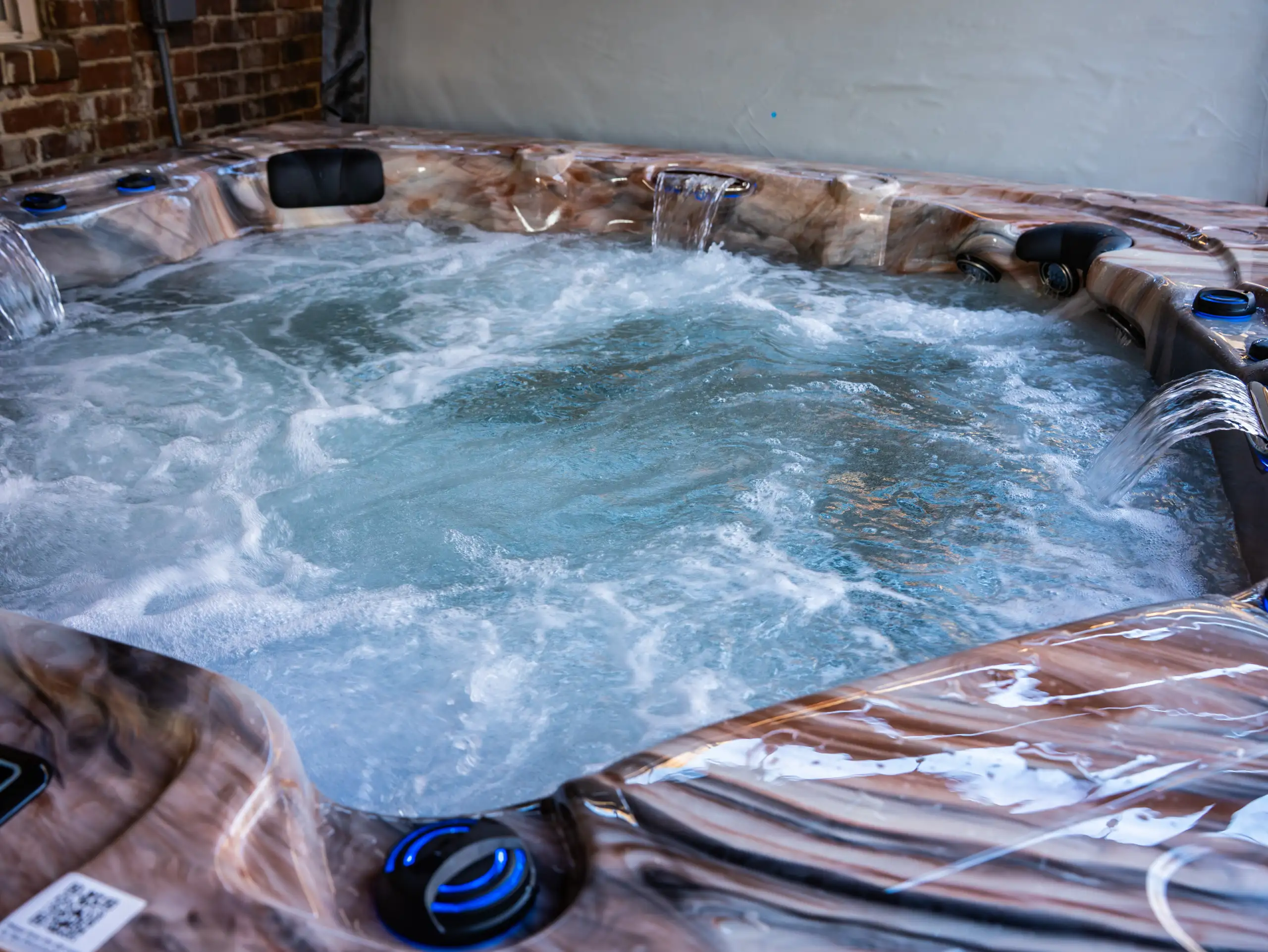Dynasty or DreamMaker spa installed in an outdoor backyard setting