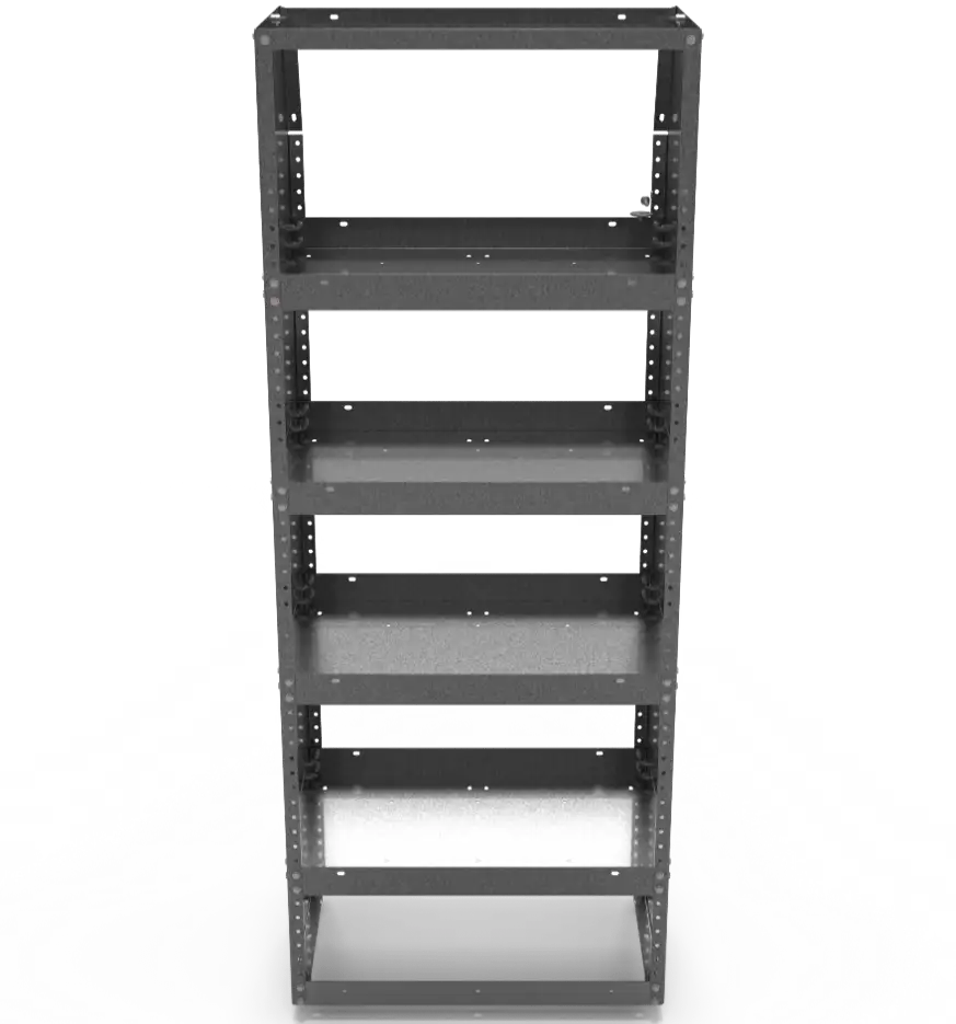 16″ Deep Tapered Shelving Module 60″H x 25″W x 16″D