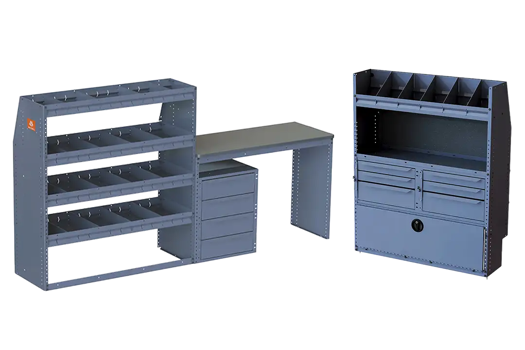 Locksmith Cargo Van Shelving Package – Ford Transit Low Roof, GM Express/Savana