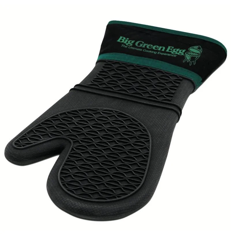 Heat-Resistant Silicone BBQ Mitt with Fabric Cuff