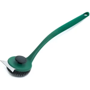 Long Handle Grid and Stone Scrubber, Stainless Steel Mesh