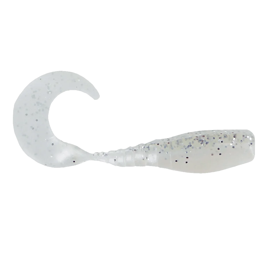 Big Bite Baits Curly Tail Crappie Minnr 2" - Silver Glitter/Pearl