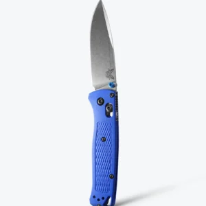 Benchmade Bugout Folding Knife - Blue Grivory, Drop Point