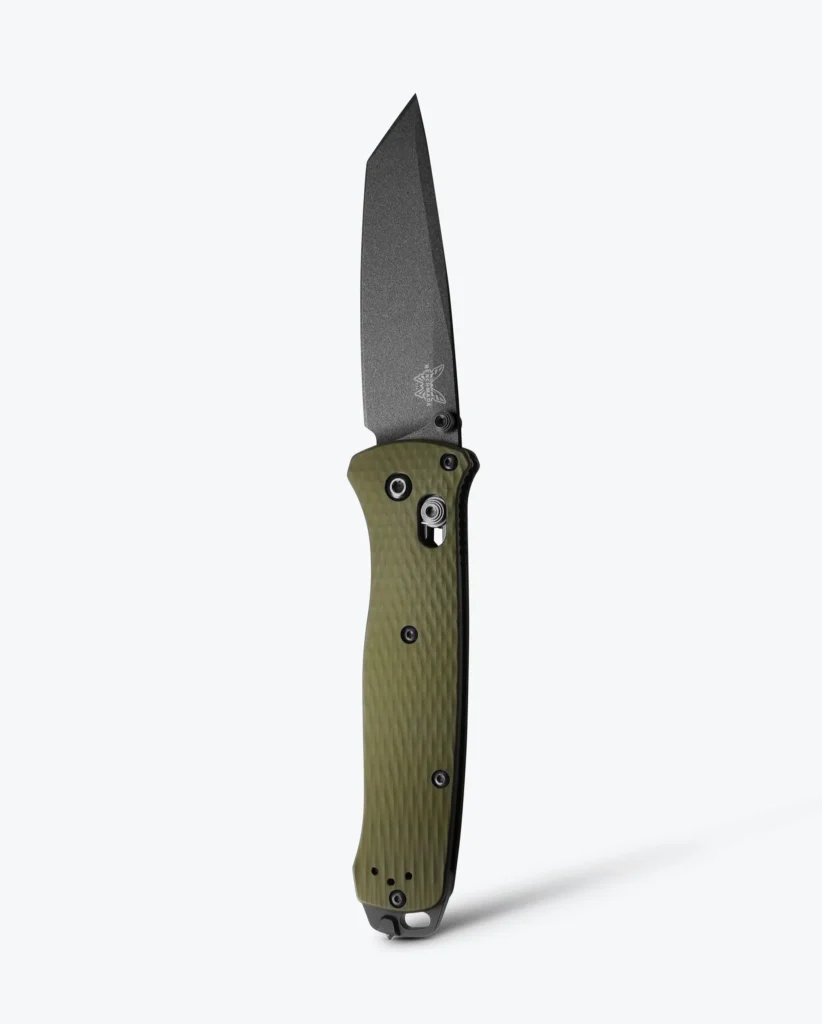 Benchmade Bailout Folding Knife - Woodland Green Aluminum, Tanto