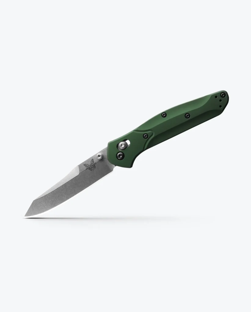 Benchmade Osborne Folding Knife - Green Aluminum, Reverse Tanto