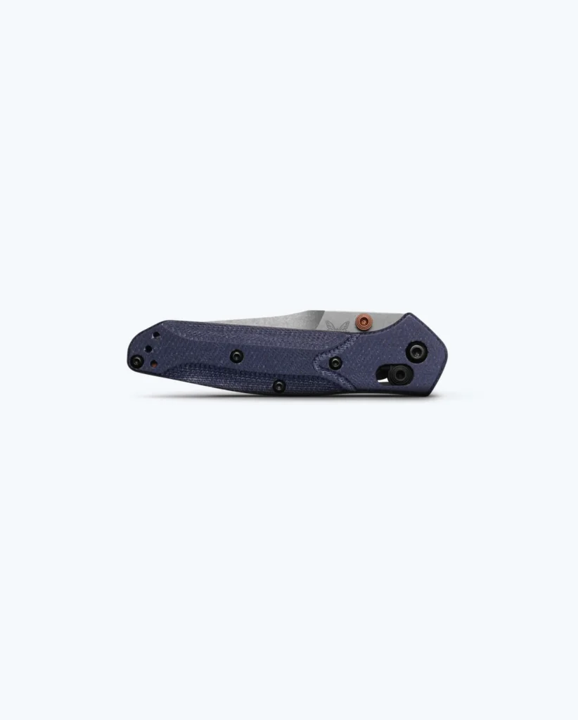 Benchmade Mini Osborne Folding Knife - Denim Micarta, Reverse Tanto