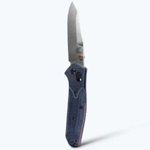 Benchmade Mini Osborne Folding Knife - Denim Micarta, Reverse Tanto