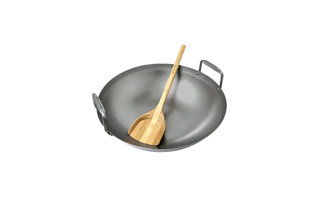 Carbon Steel Grill Wok with Bamboo Spatula