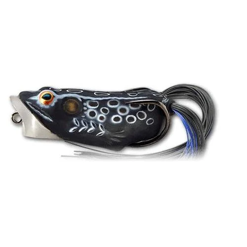 LiveTarget Hollow Body Frog Popper 2" 3/8 oz - Black/Black