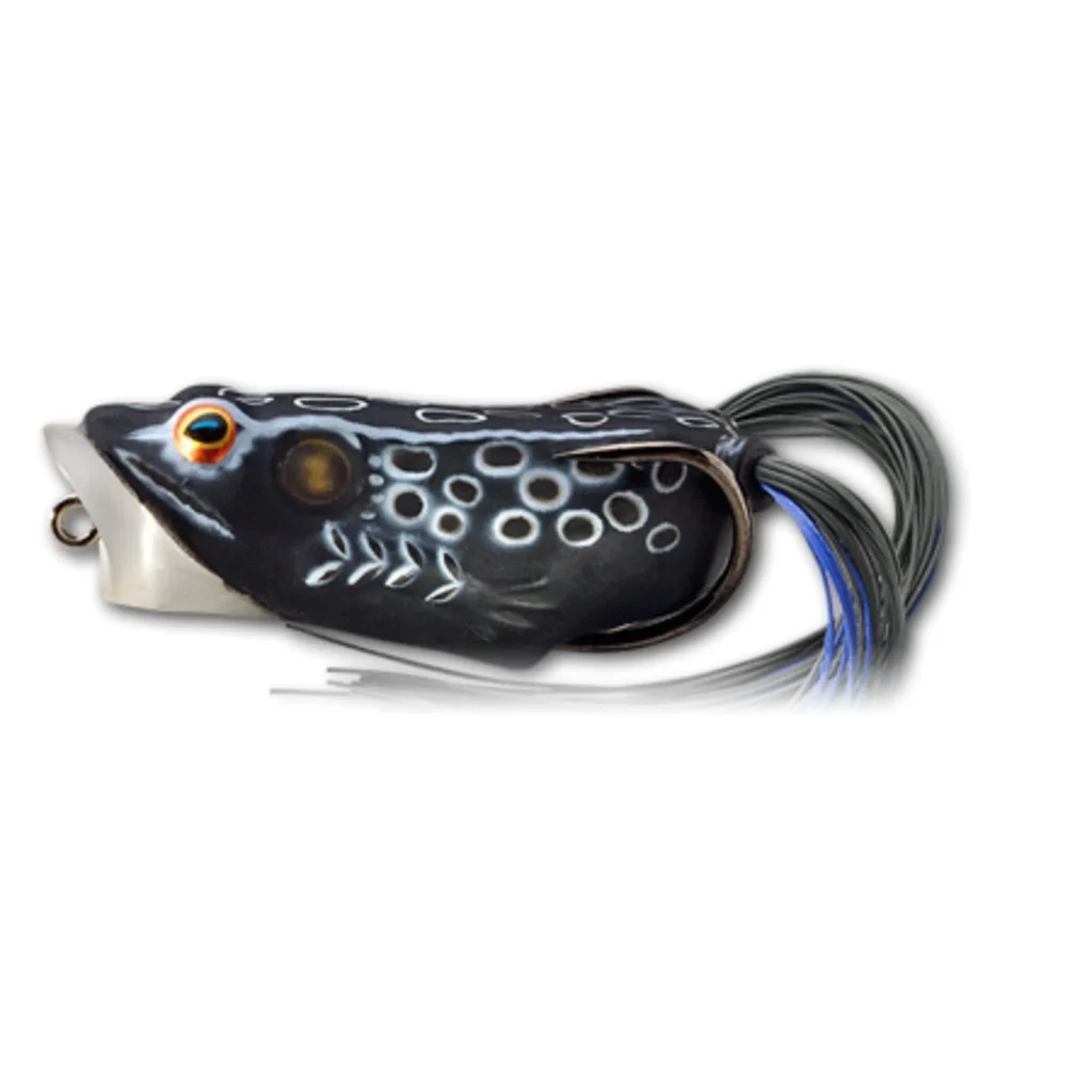 LiveTarget Hollow Body Frog Popper 2" 3/8 oz - Black/Black