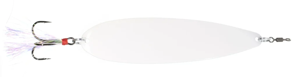 Nichols Lures Ben Parker Mini Magnum Flutter Spoon 6.5" 2.5 oz - Snow White Smooth