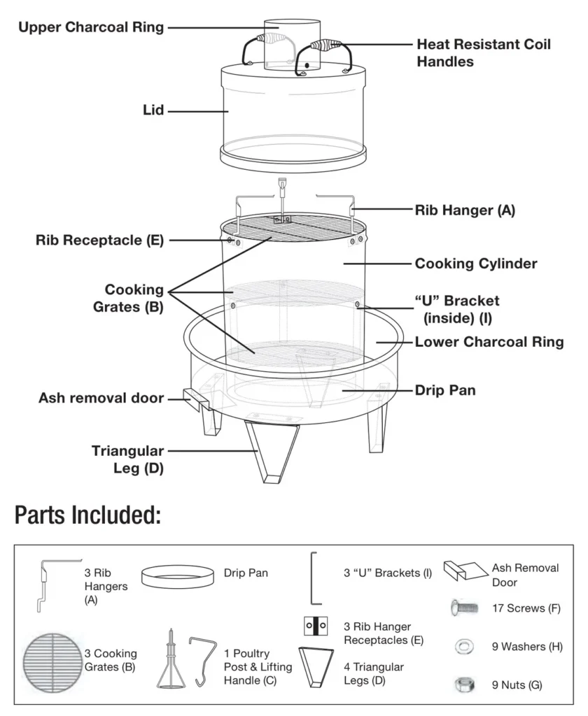Orion Cooker Original Stainless Steel Outdoor Charcoal Convection Cooker and Smoker