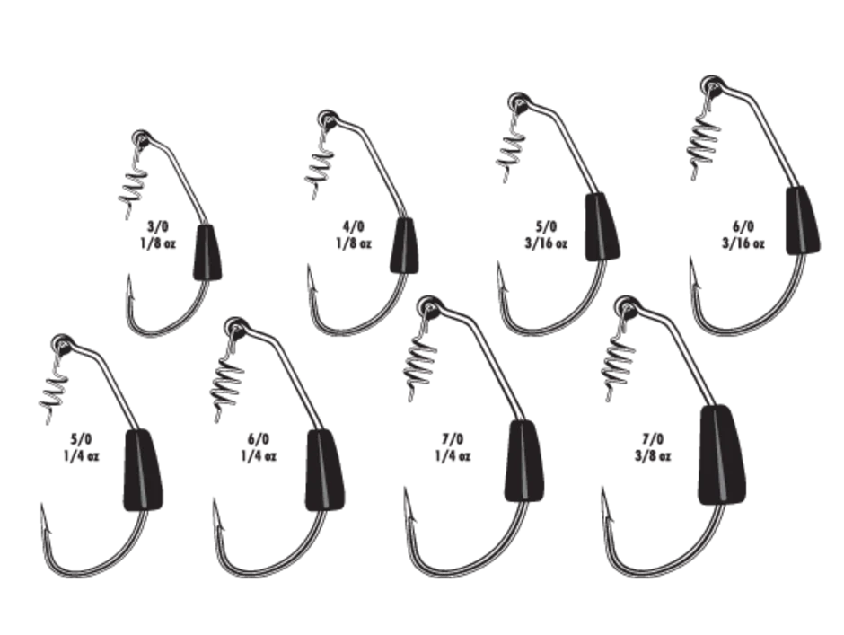 VMC Heavy Duty Weighted Swimbait Hook 3/16 oz 6/0 - Black Nickel