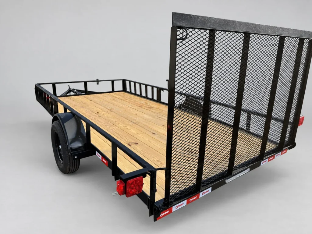 U-Dump 7x14 utility trailer with front ramps, rear ramp gate and deck