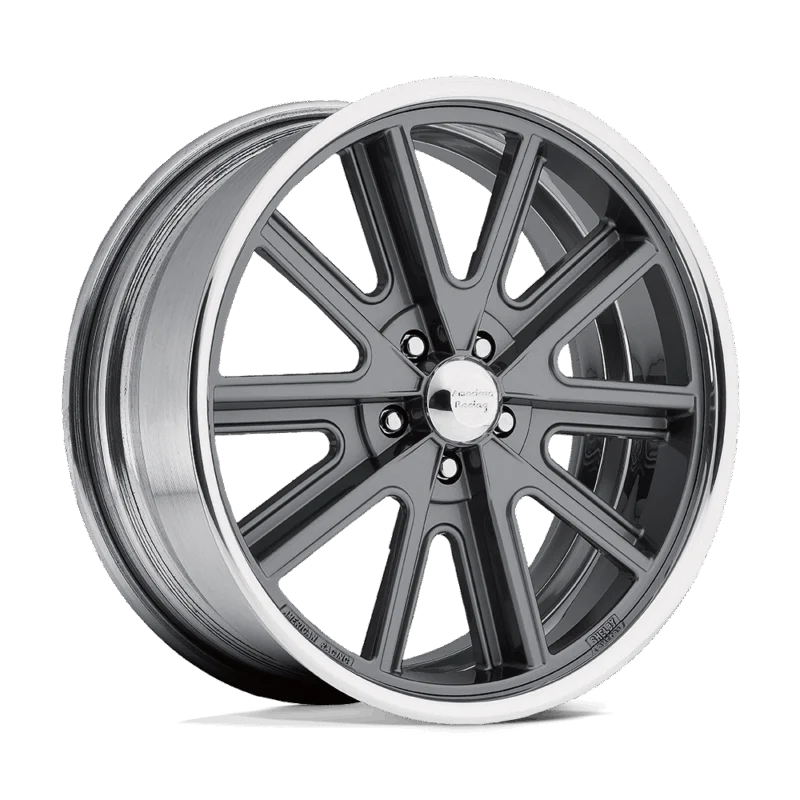 American Racing Vintage VN4077807347 - Cobra, Two-pc Mag Gray Polish Barrel, Vn407 Cobra