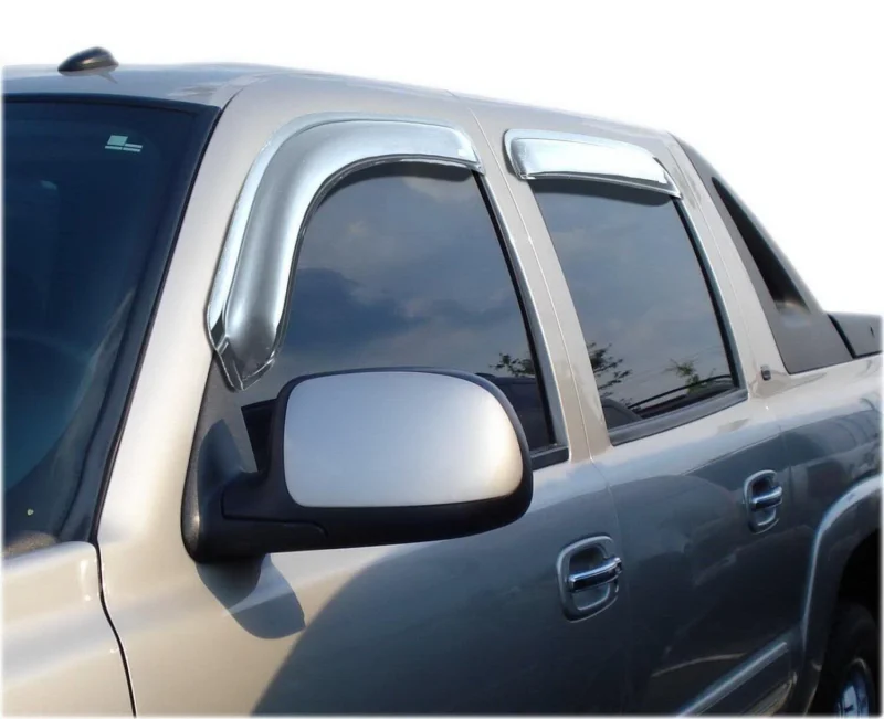 Auto Ventshade AVS 684355 - AVS Chrome Ventvisor, Crew Cab, Outside Mount