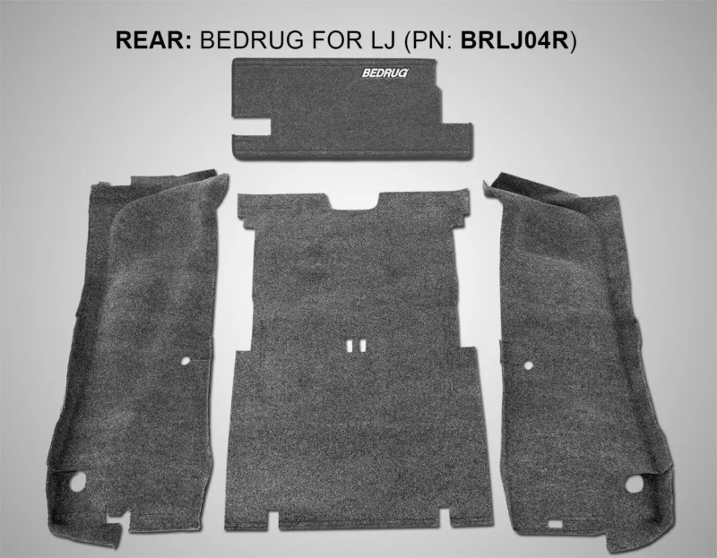 BedRug BRLJ04R - Jeep Floor & Cargo Liner, Charcoal, Polypropylene Fiber