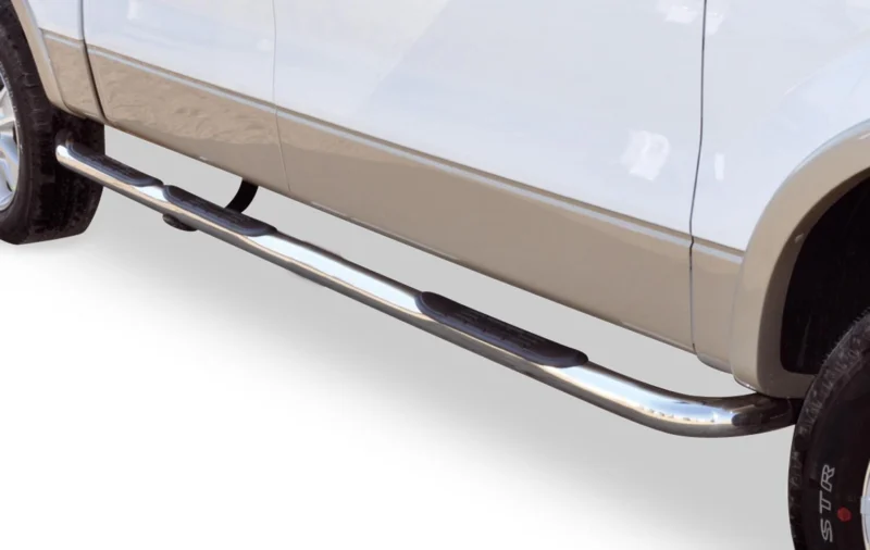 Big Country 373194 - 3" Round Wheel-to-Wheel Side Bars, Silver, Polished Stainless Steel