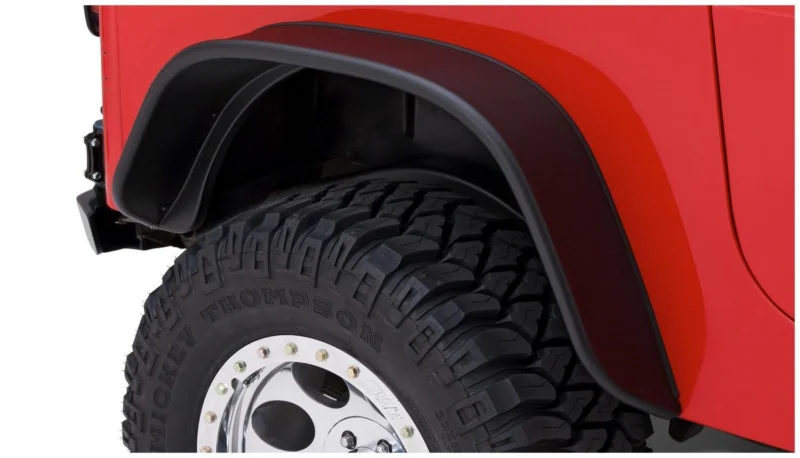 Bushwacker 10068-07 - Flat Style Fender Flares (Jeep), Black, Textured