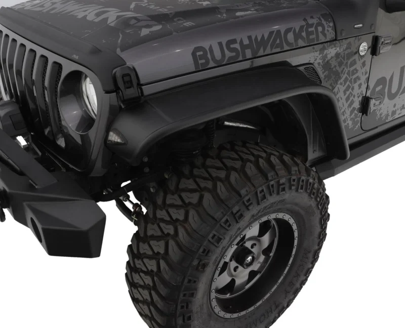Bushwacker 10101-07 - Flat Style Fender Flares (Jeep), Black, Textured