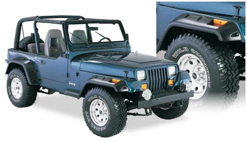 Bushwacker 10909-07 - Cutout Fender Flares (Jeep), Black, Textured