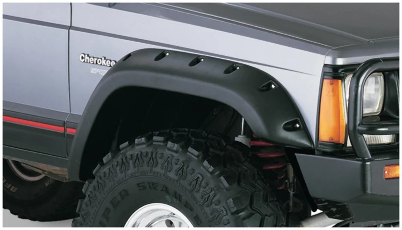 Bushwacker 10911-07 - Cutout Fender Flares (Jeep), 4-Piece Set, Black