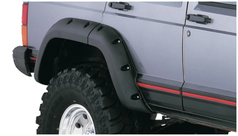 Bushwacker 10911-07 - Cutout Fender Flares (Jeep), 4-Piece Set, Black