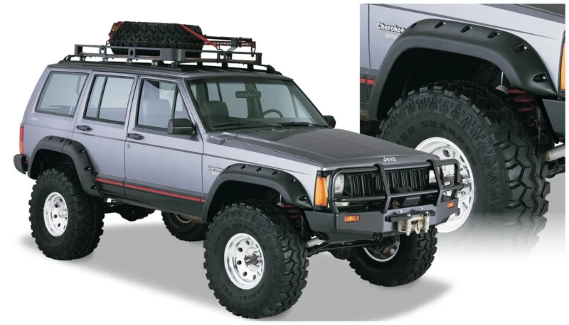 Bushwacker 10911-07 - Cutout Fender Flares (Jeep), Black, Textured