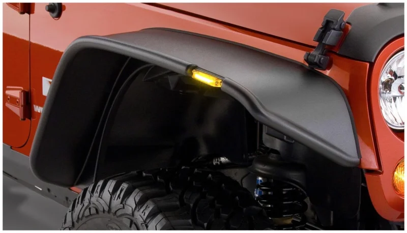 Bushwacker 10918-07 - Flat Style Fender Flares (Jeep), 4-Piece Set, Black