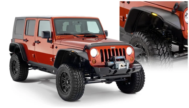Bushwacker 10918-07 - Flat Style Fender Flares (Jeep), Black, Textured