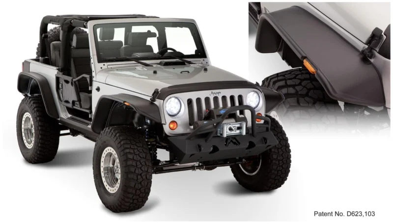 Bushwacker 10919-07 - Flat Style Fender Flares (Jeep), Black, Textured
