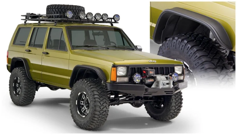 Bushwacker 10922-07 - Flat Style Fender Flares (Jeep), Black, Textured