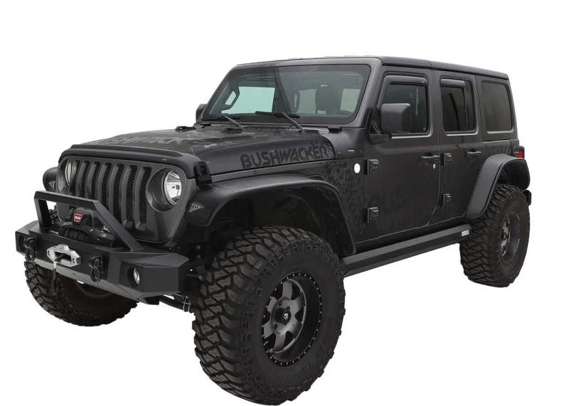 Bushwacker 10923-07 - Flat Style Fender Flares (Jeep), Black, Textured