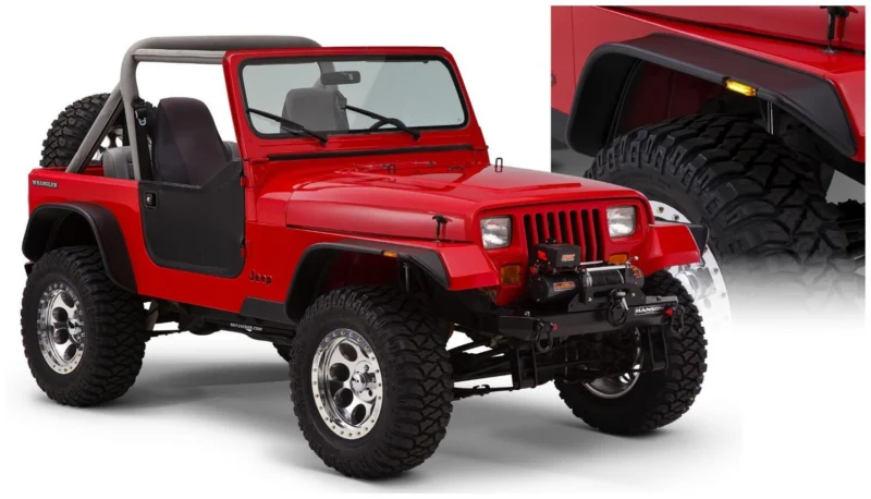 Bushwacker 10924-07 - Flat Style Fender Flares (Jeep), Black, Textured