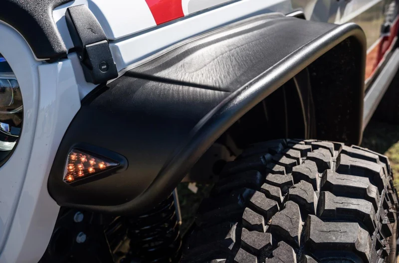 Bushwacker 10928-07 - Flat Style Fender Flares (Jeep), 4-Piece Set, Black