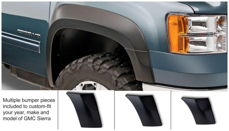 Bushwacker 40107-02 - Extend-A-Fender Flares, Black, Smooth