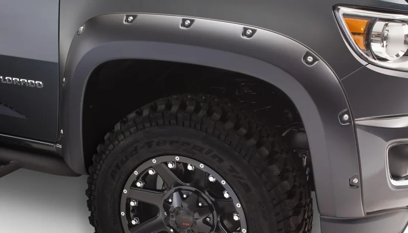 Bushwacker 40137-02 - Pocket Style Fender Flares, Black, Smooth