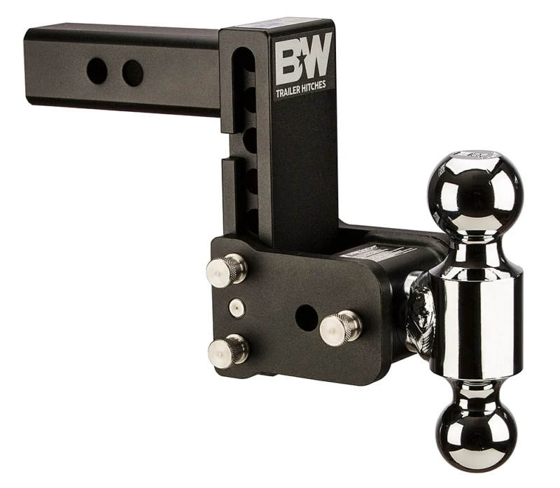 B&W Trailer Hitches TS10038B - Tow & Stow Adjustable Ball Mount, Black Powdercoat
