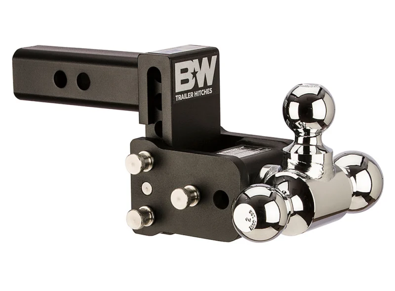 B&W Trailer Hitches TS10047B - Tow & Stow Adjustable Ball Mount, Black Powdercoat