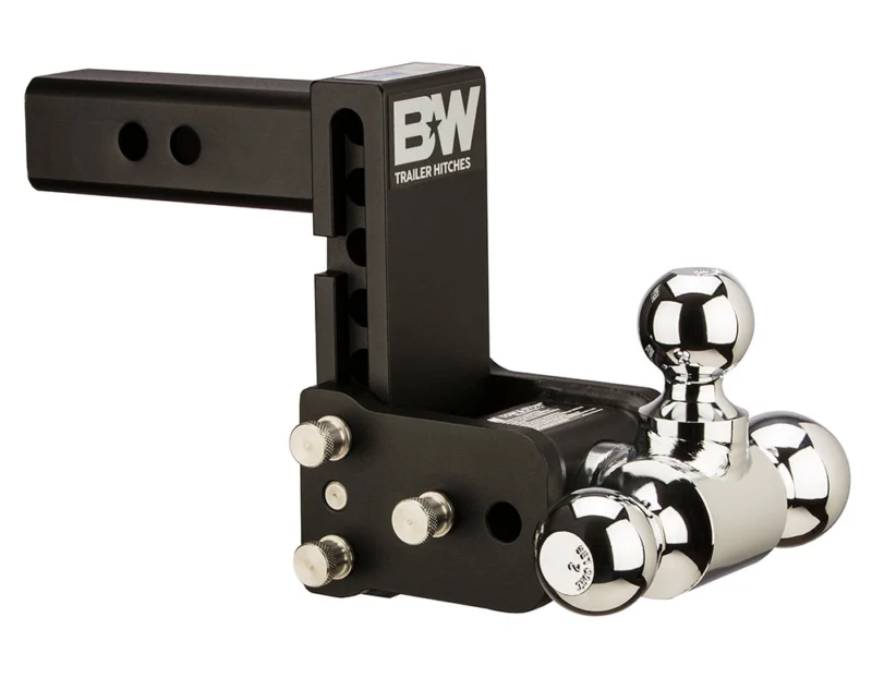 B&W Trailer Hitches TS10048B - Tow & Stow Adjustable Ball Mount, Black Powdercoat