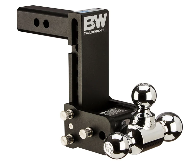 B&W Trailer Hitches TS10049B - Tow & Stow Adjustable Ball Mount, Black Powdercoat