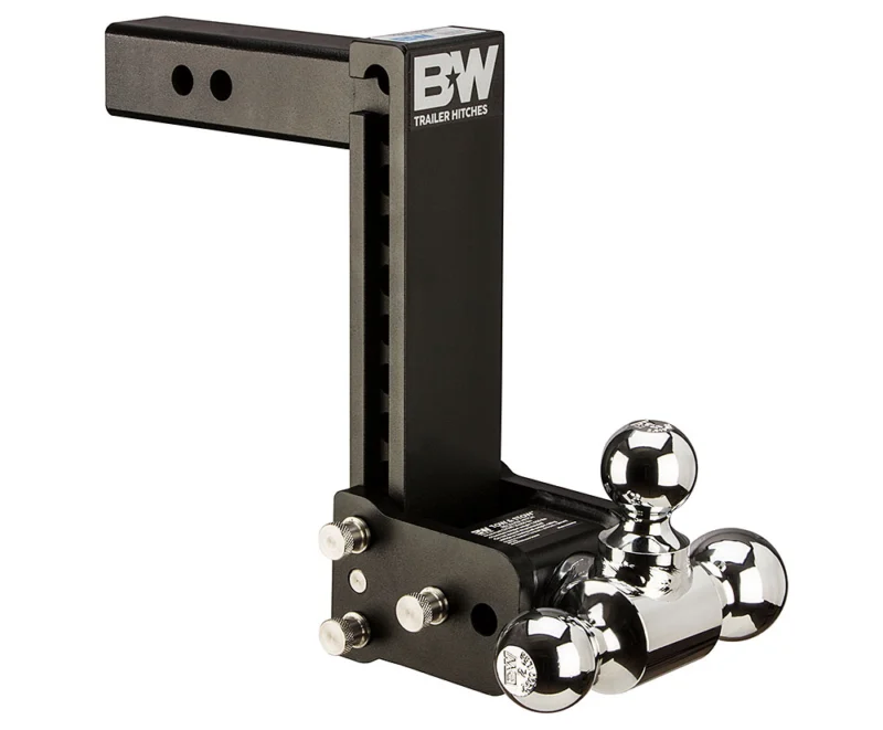 B&W Trailer Hitches TS10050B - Tow & Stow Adjustable Ball Mount, Black Powdercoat